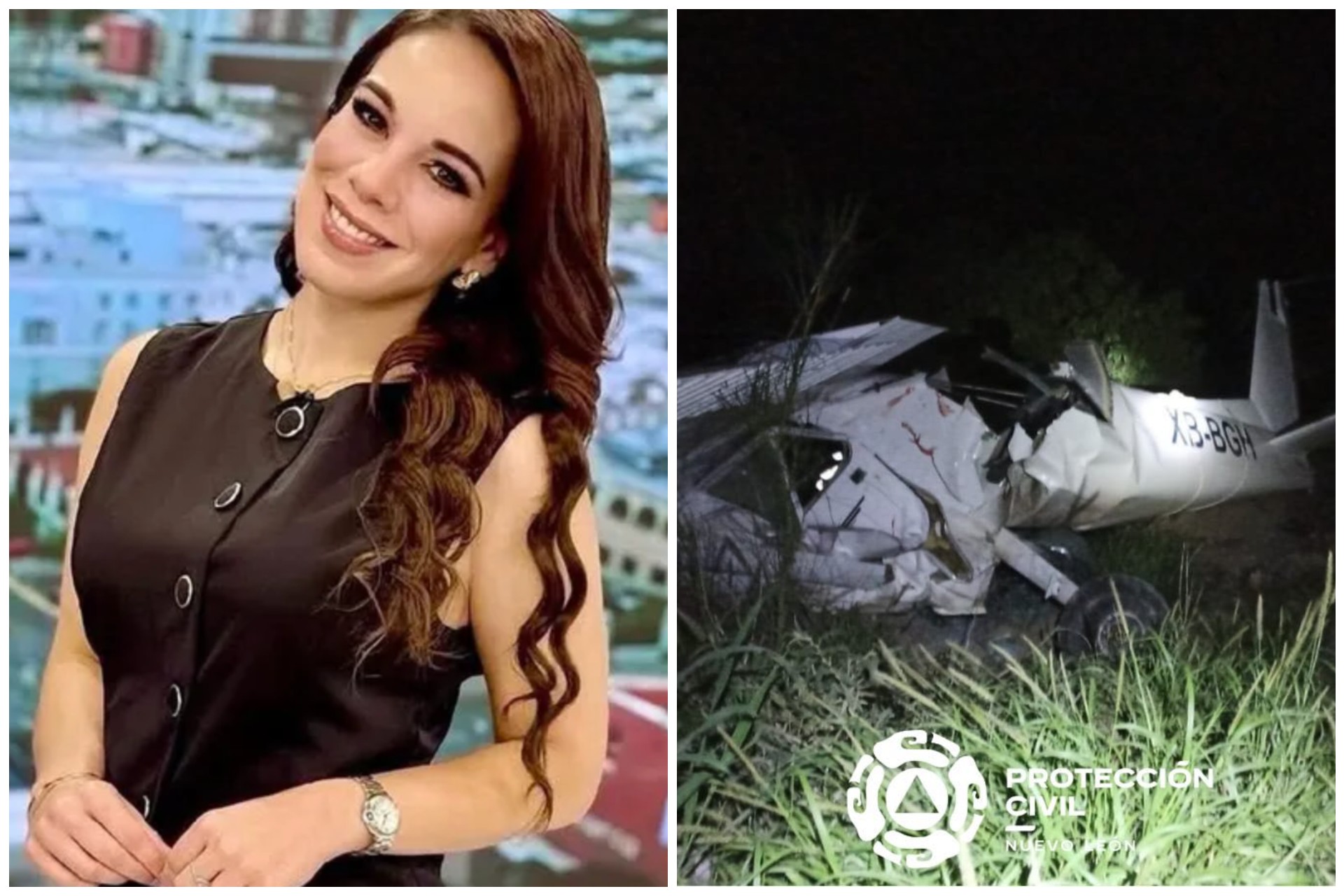 Murió la conductora Débora Estrella en desplome de avión en García, Nuevo León