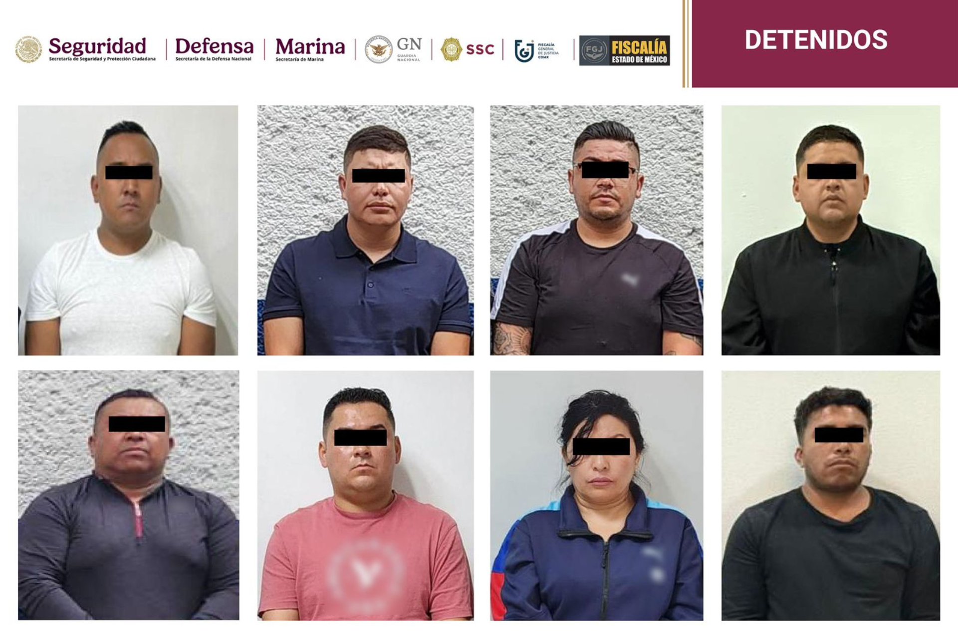 Detienen a ocho personas en CDMX y Edomex por secuestro exprés; tres de ellos eran policías