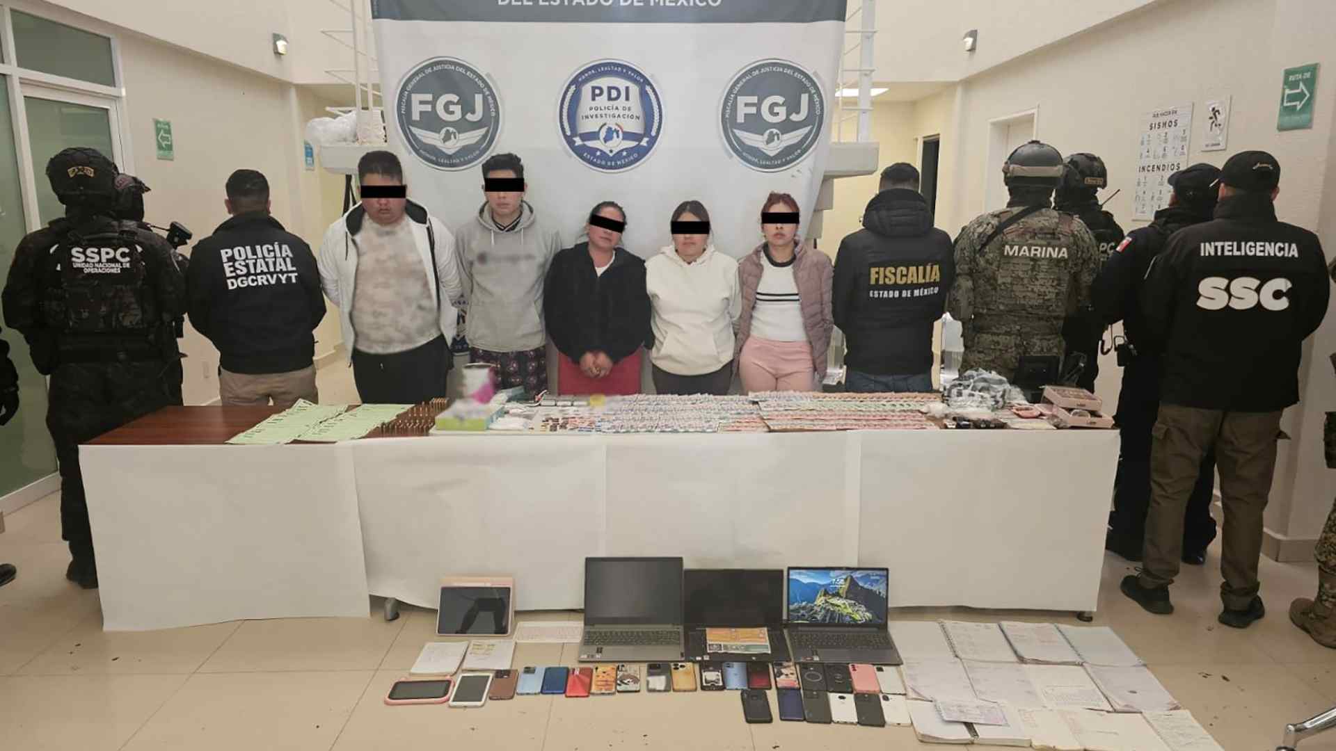 Detienen a cinco integrantes de célula criminal ligada a extorsión en Edomex Detienen a cinco integrantes de célula criminal ligada a extorsión en Edomex