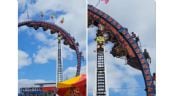 Foto ilustrativa de la nota titulada: Montaña rusa falla y deja a ocho personas atoradas boca abajo (Videos)