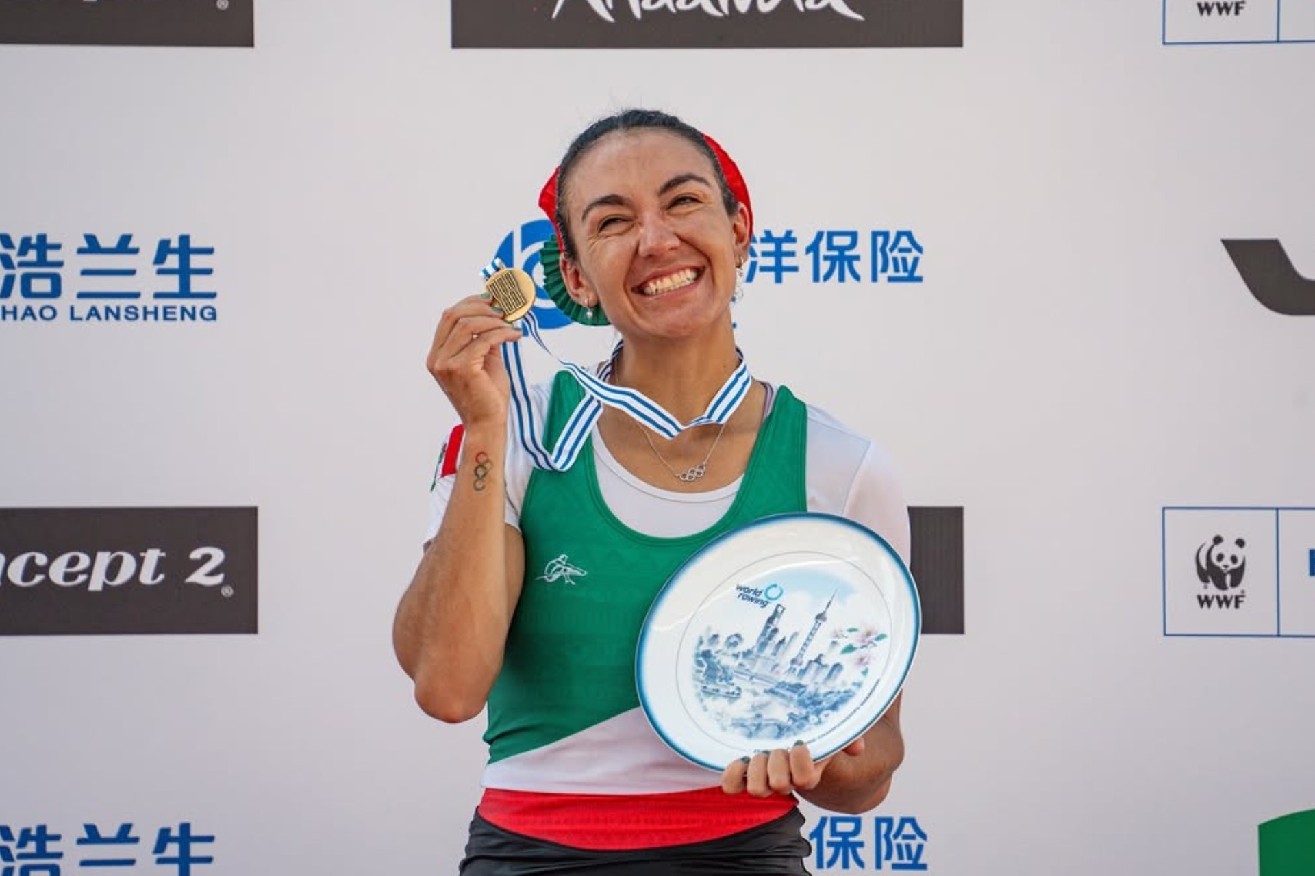 Kenia Lechuga logra el bronce en el Mundial de Remo Shanghái 2025