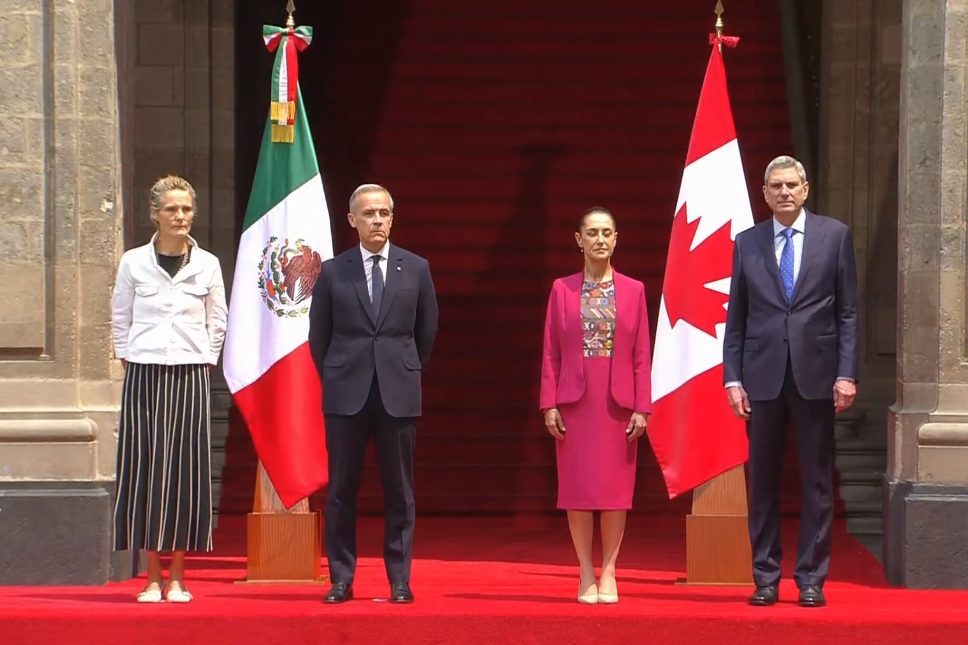Sheinbaum recibe en Palacio Nacional a Mark Carney, primer ministro de Canadá
