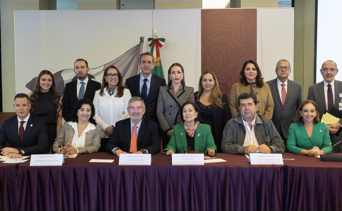 Canciller Juan Ramón de la Fuente conversa con legisladores rumbo a la reunión México-UE Canciller Juan Ramón de la Fuente conversa con legisladores rumbo a la reunión México-UE