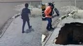 Foto ilustrativa de la nota titulada: Se abre mega socavón a plena luz del día y “traga” a un estudiante (VIDEO)